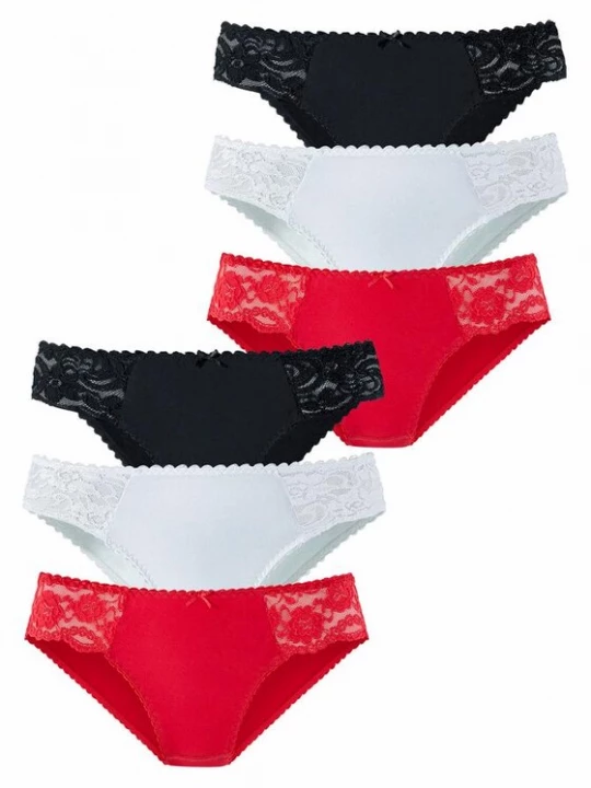 Foto van product PETITE FLEUR Slip rood / zwart / wit