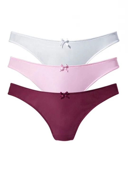 Foto van product PETITE FLEUR String pastelroze / wijnrood / wit