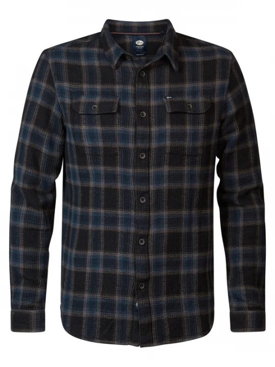 Foto van product Petrol Industries Overhemd 'Moose' beige / blauw / navy / zwart