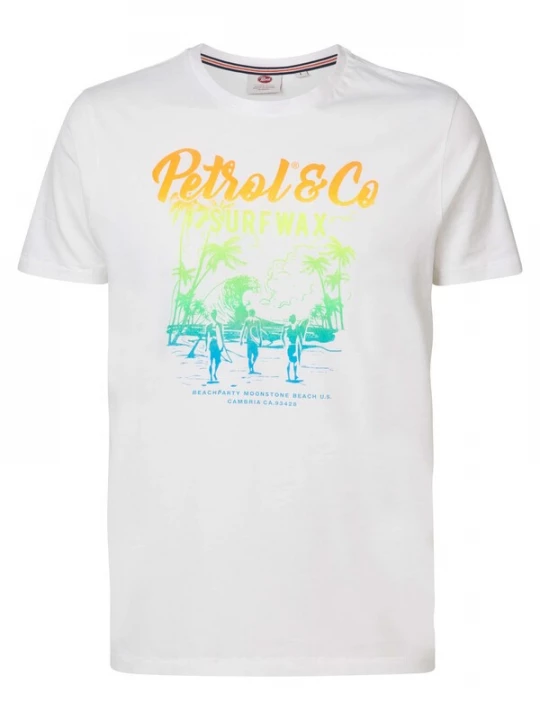 Foto van product Petrol Industries Shirt azuur / neongeel / oranje / wit