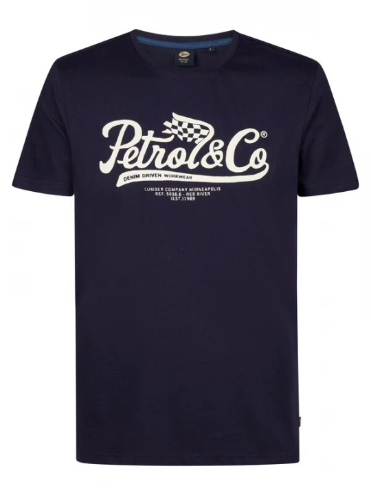 Foto van product Petrol Industries Shirt blauw / wolwit