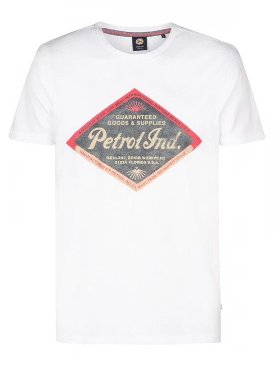 Foto van product Petrol Industries Shirt 'Bluefin' donkergrijs / lichtoranje / rood / wit