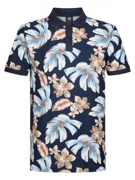 Foto van product Petrol Industries Shirt 'Blueview' donkerbeige / navy / hemelsblauw / ombergrijs