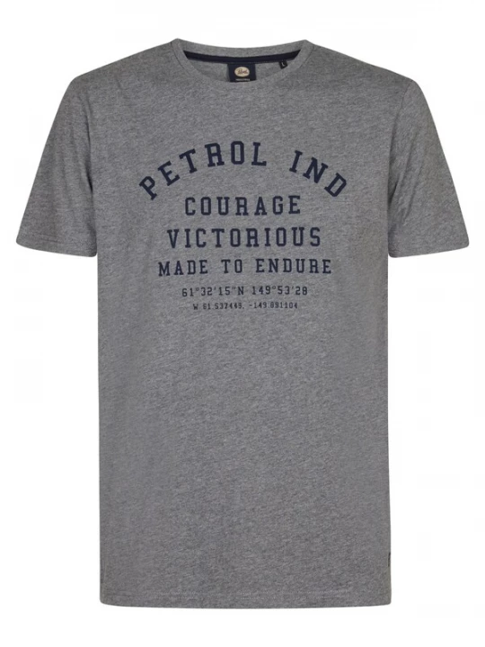 Foto van product Petrol Industries Shirt 'Castner' navy / grijs gemêleerd