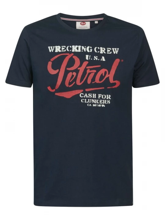 Foto van product Petrol Industries Shirt 'Classic' marine / vuurrood / wit