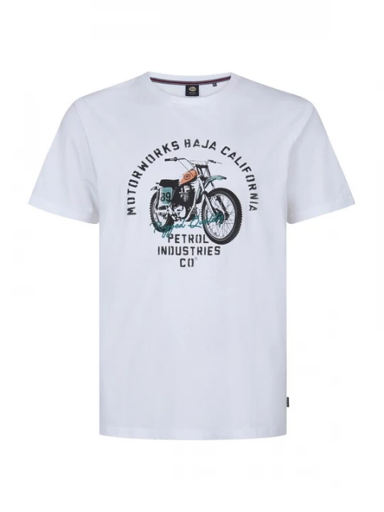 Foto van product Petrol Industries Shirt 'Classic' smaragd / mandarijn / zwart / wit