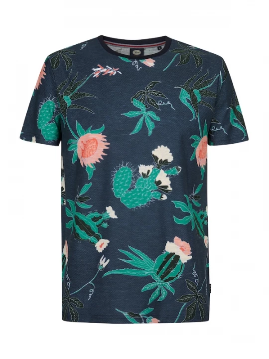 Foto van product Petrol Industries Shirt donkerblauw / groen / rosa / wit