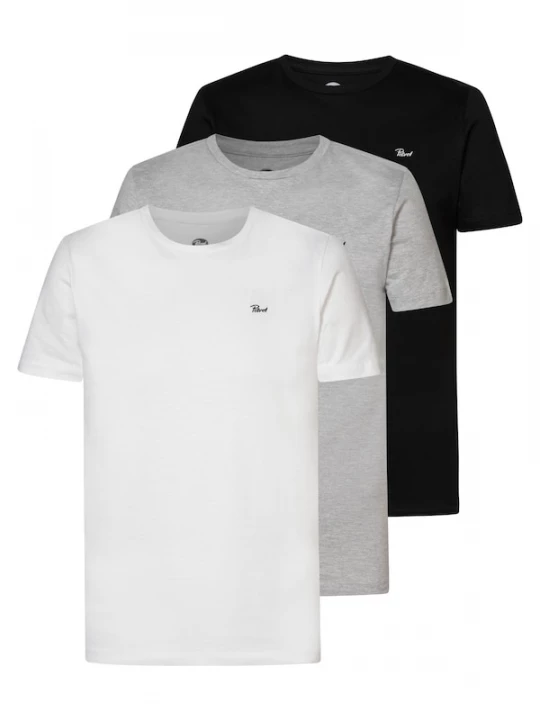 Foto van product Petrol Industries Shirt grijs gemêleerd / zwart / wit