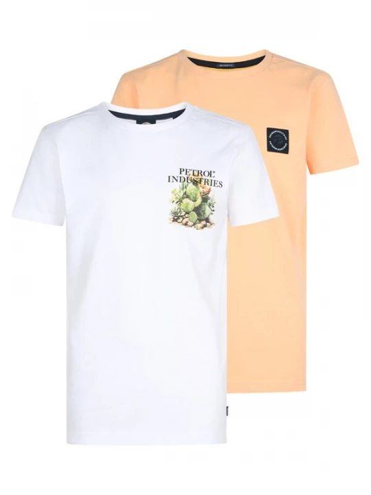 Foto van product Petrol Industries Shirt groen / pasteloranje / zwart / wit