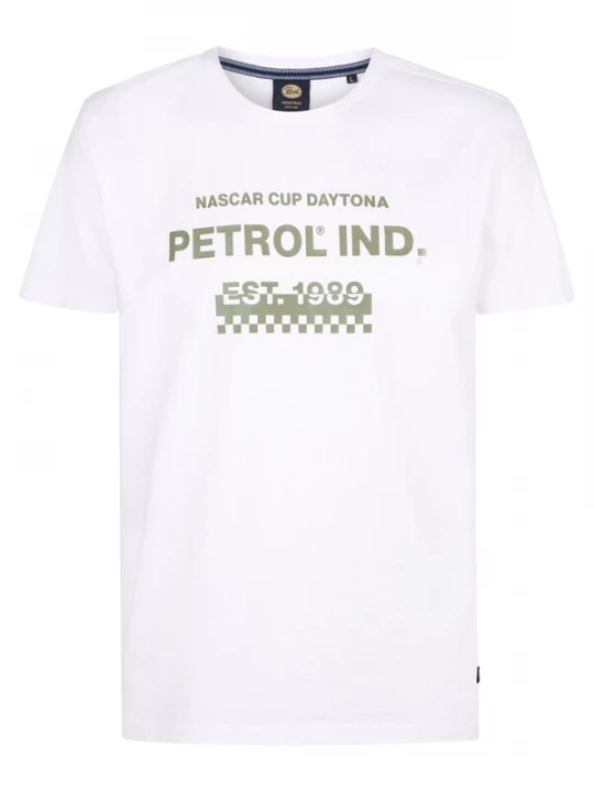 Foto van product Petrol Industries Shirt 'Horizon' olijfgroen / wit