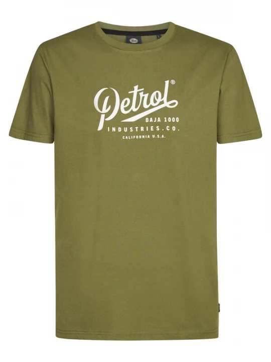 Foto van product Petrol Industries Shirt 'Huracán' olijfgroen / wit