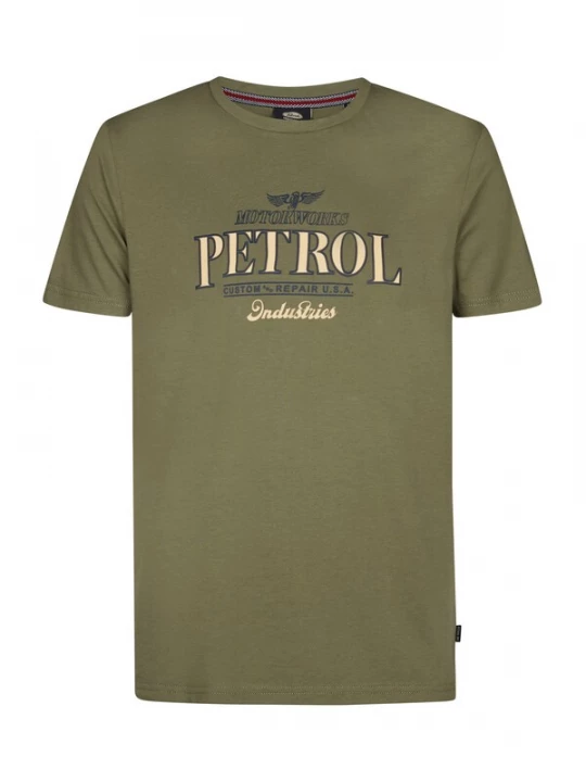 Foto van product Petrol Industries Shirt lichtgeel / olijfgroen / zwart
