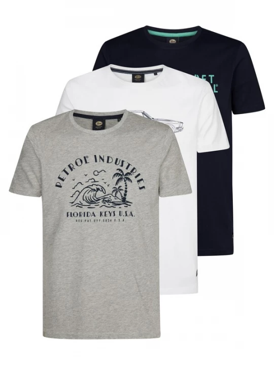 Foto van product Petrol Industries Shirt lichtgrijs / zwart / wit