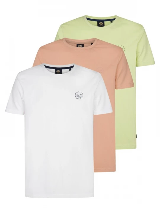 Foto van product Petrol Industries Shirt lichtgroen / lichtoranje / wit