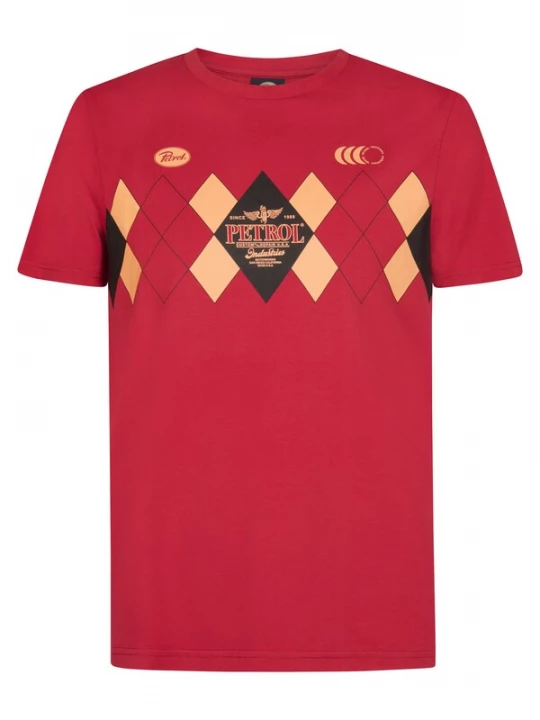 Foto van product Petrol Industries Shirt lichtoranje / rood / zwart
