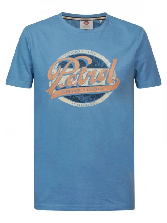 Foto van product Petrol Industries Shirt marine / hemelsblauw / oranje / wit