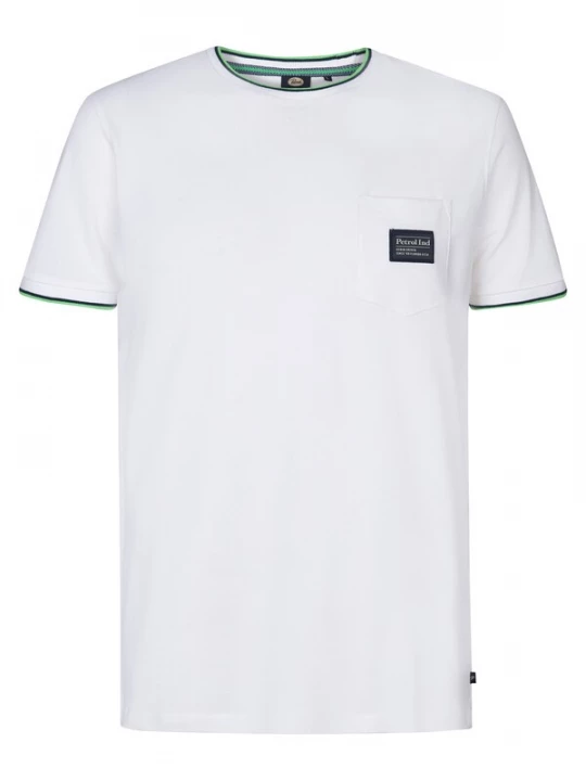 Foto van product Petrol Industries Shirt 'Pebblefront' donkerblauw / lichtgroen / wit