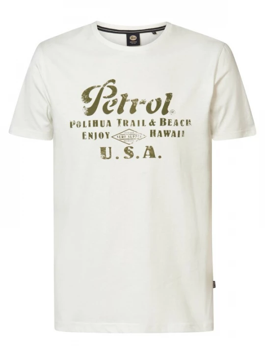 Foto van product Petrol Industries Shirt 'Sandcastle' olijfgroen / wit