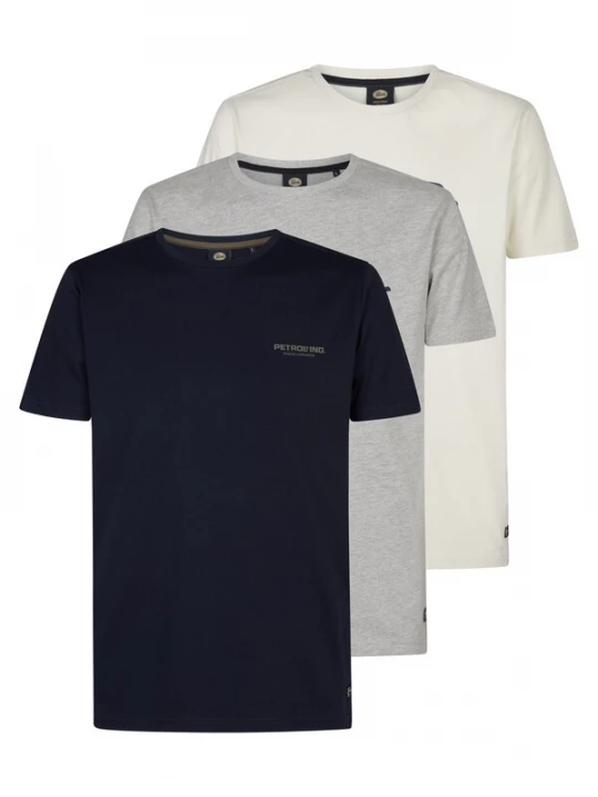Foto van product Petrol Industries Shirt 'Smoky Hill' beige / grijs gemêleerd / zwart