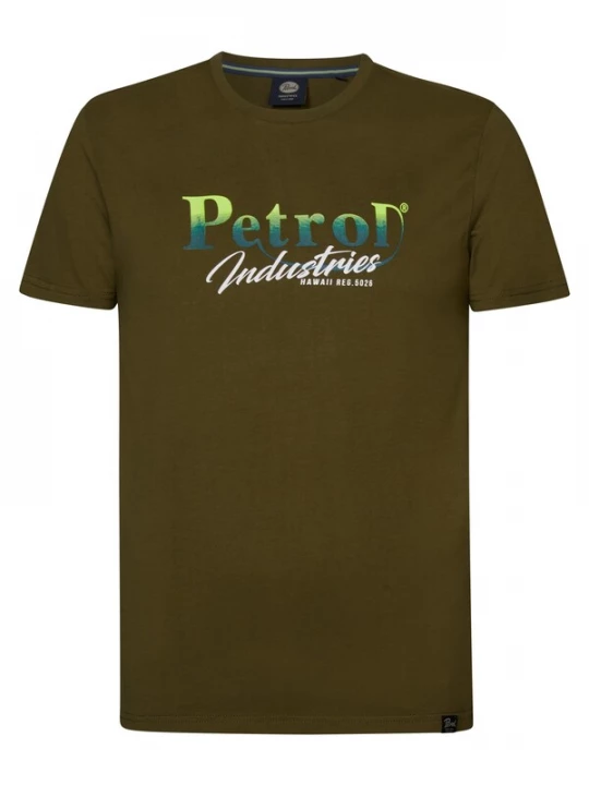 Foto van product Petrol Industries Shirt 'Summerdrive' kaki / petrol / jade groen / wit