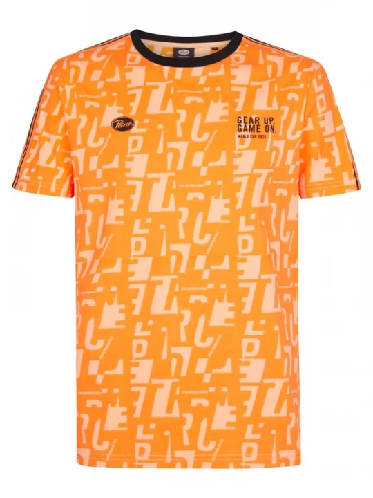 Foto van product Petrol Industries Shirt 'Tempestad' lichtgeel / oranje / zwart