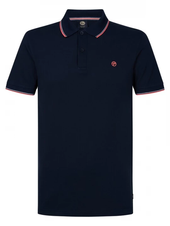 Foto van product Petrol Industries Shirt 'Wave' marine / lichtrood / wit
