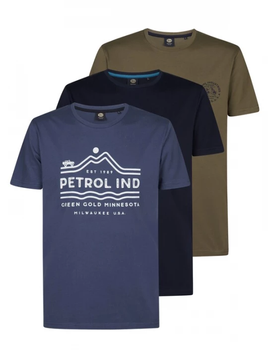 Foto van product Petrol Industries Shirt 'Wichita' indigo / olijfgroen / zwart