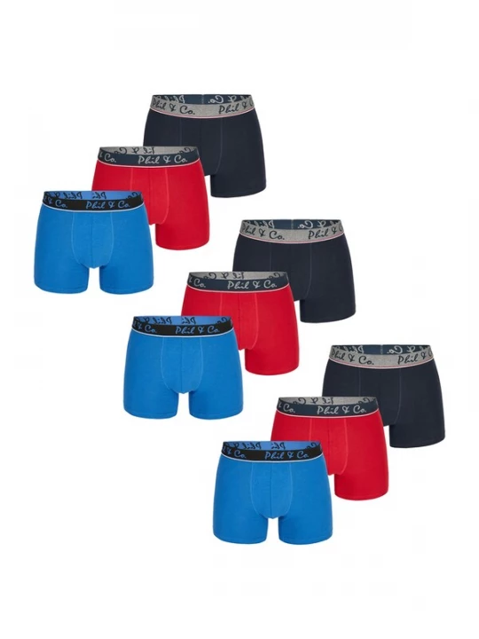 Foto van product Phil & Co. Berlin Boxershorts azuur / donkerblauw / knalrood