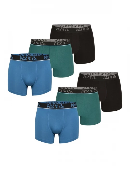 Foto van product Phil & Co. Berlin Boxershorts ' Jersey Core ' blauw / groen / zwart