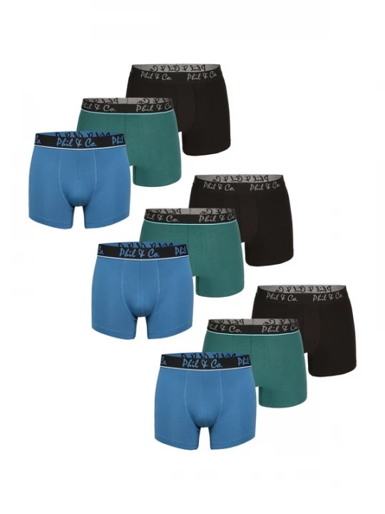 Foto van product Phil & Co. Berlin Boxershorts azuur / donkergroen / zwart