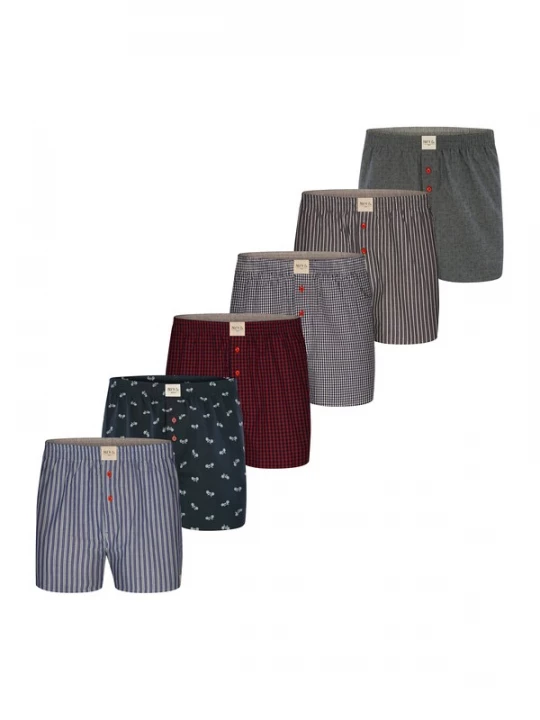 Foto van product Phil & Co. Berlin Boxershorts blauw / grijs / donkerrood