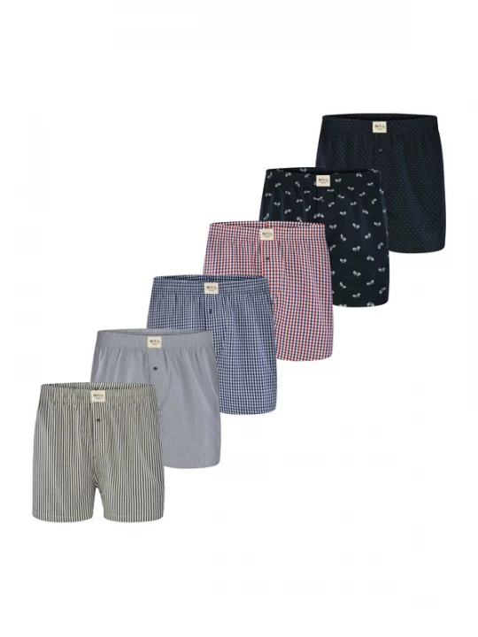 Foto van product Phil & Co. Berlin Boxershorts ' Classic Sets ' blauw / grijs