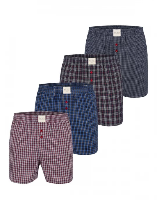 Foto van product Phil & Co. Berlin Boxershorts ' Combo ' blauw / rood / zwart / wit