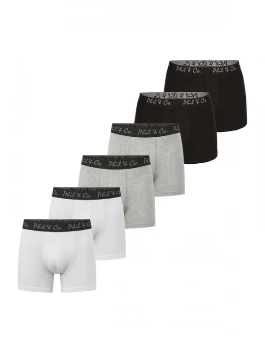 Foto van product Phil & Co. Berlin Boxershorts grijs gemêleerd / zwart / wit