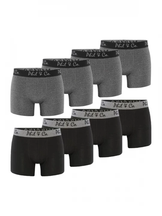 Foto van product Phil & Co. Berlin Boxershorts grijs / zwart