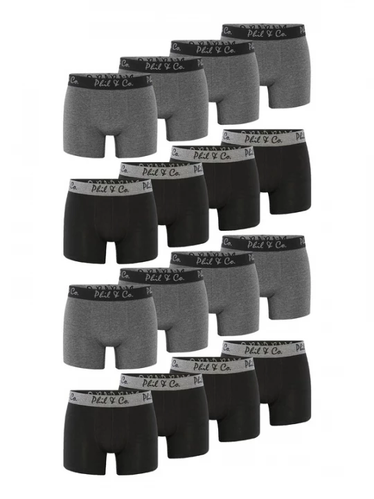 Foto van product Phil & Co. Berlin Boxershorts grijs / zwart