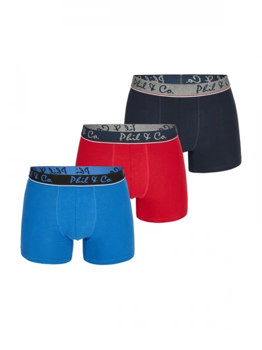Foto van product Phil & Co. Berlin Boxershorts ' Jersey Core ' blauw / donkerblauw / knalrood