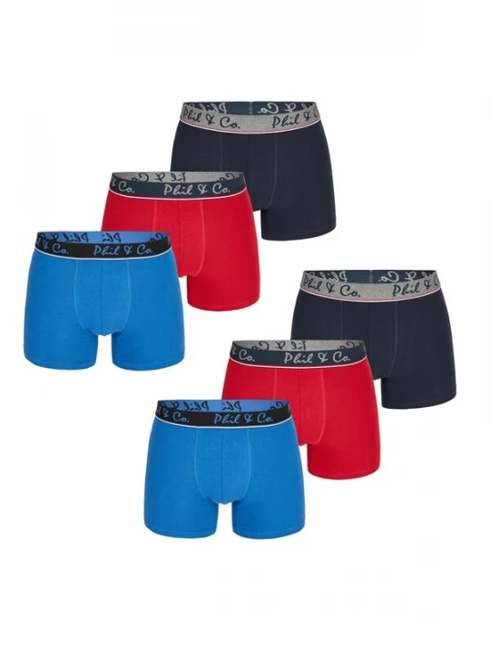 Foto van product Phil & Co. Berlin Boxershorts ' Jersey Core ' blauw / nachtblauw / rood