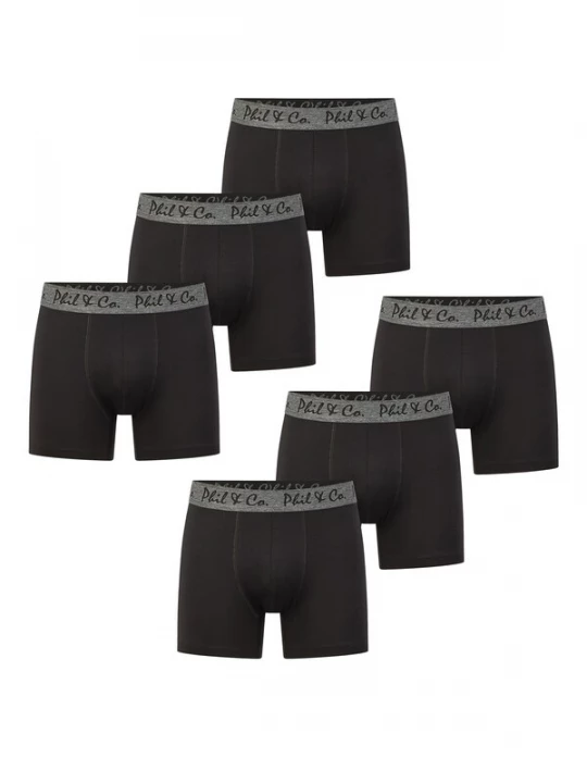 Foto van product Phil & Co. Berlin Boxershorts ' Jersey Core ' grijs / zwart