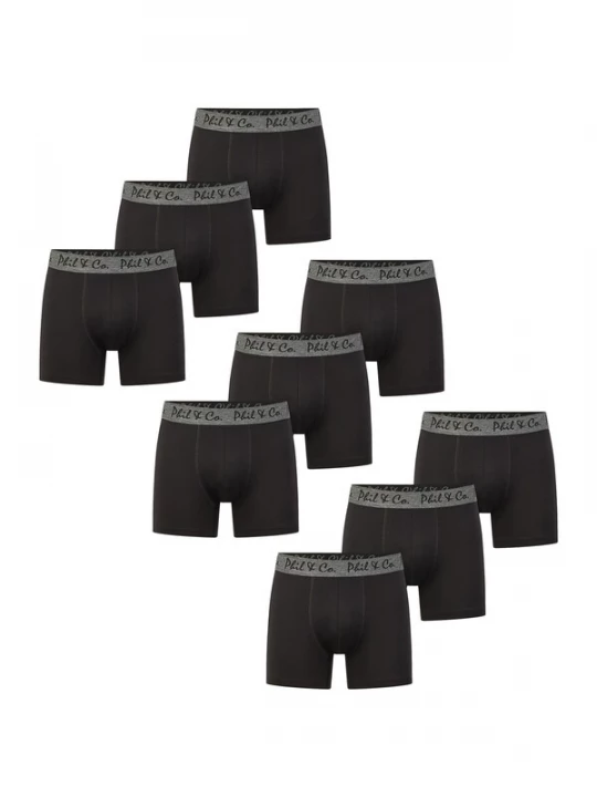 Foto van product Phil & Co. Berlin Boxershorts 'Jersey Core' grijs / zwart