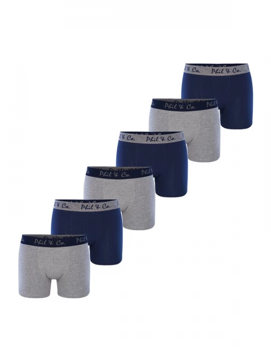 Foto van product Phil & Co. Berlin Boxershorts navy / grijs gemêleerd / zwart
