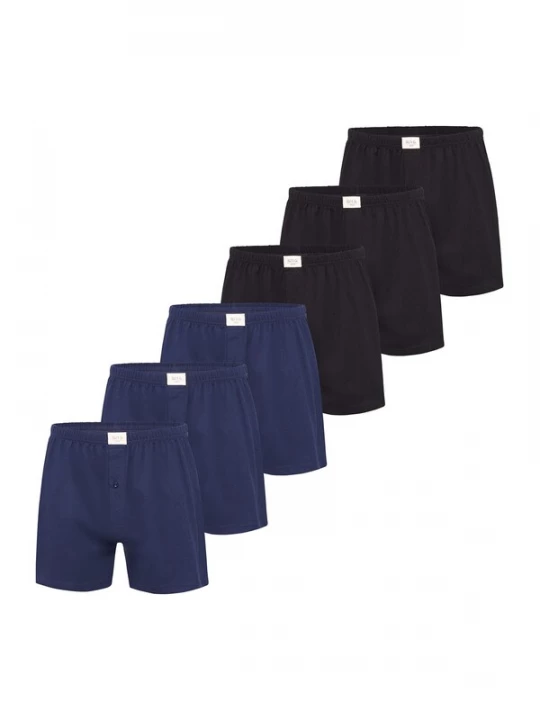 Foto van product Phil & Co. Berlin Boxershorts ' Jersey Loose Fit ' donkerblauw / zwart