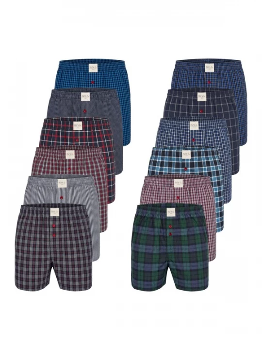 Foto van product Phil & Co. Berlin Boxershorts 'Phil & Co. Berlin Men's Woven Boxers 12 Pack – Loose Fit Boxer Shorts – 60% Cotton & 40% Polyester – Breathable, Wrinkle-Resistant & Easy Care' gemengde kleuren