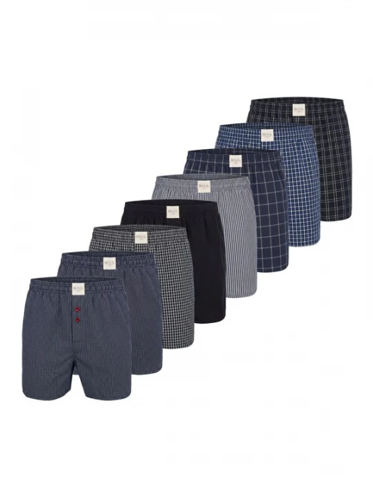 Foto van product Phil & Co. Berlin Boxershorts 'Phil & Co. Berlin Men's Woven Boxers 8 Pack – Loose Fit Boxer Shorts – 60% Cotton & 40% Polyester – Breathable, Wrinkle-Resistant & Easy Care' gemengde kleuren