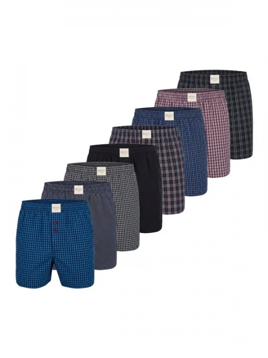 Foto van product Phil & Co. Berlin Boxershorts 'Phil & Co. Berlin Men's Woven Boxers 8 Pack – Loose Fit Boxer Shorts – 60% Cotton & 40% Polyester – Breathable, Wrinkle-Resistant & Easy Care' gemengde kleuren