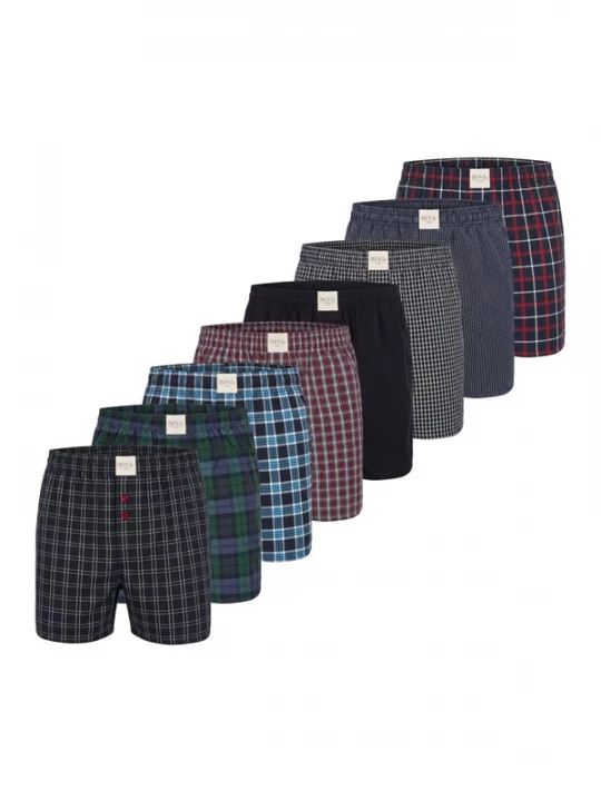 Foto van product Phil & Co. Berlin Boxershorts 'Phil & Co. Berlin Men's Woven Boxers 8 Pack – Loose Fit Boxer Shorts – 60% Cotton & 40% Polyester – Breathable, Wrinkle-Resistant & Easy Care' gemengde kleuren