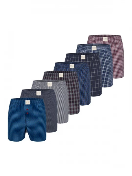 Foto van product Phil & Co. Berlin Boxershorts 'Phil & Co. Berlin Men's Woven Boxers 8 Pack – Loose Fit Boxer Shorts – 60% Cotton & 40% Polyester – Breathable, Wrinkle-Resistant & Easy Care' gemengde kleuren