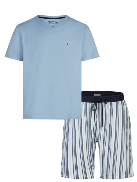 Foto van product Phil & Co. Berlin Pyjama kort blauw