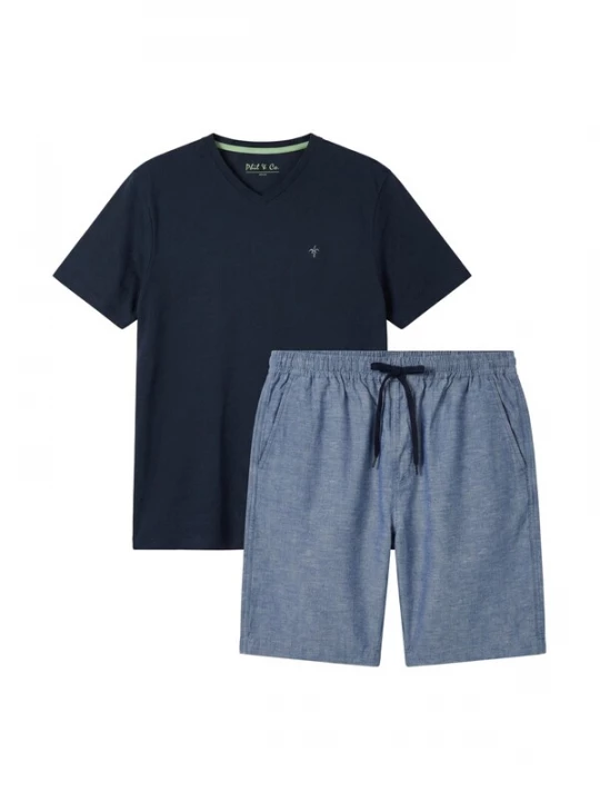 Foto van product Phil & Co. Berlin Pyjama kort blauw denim