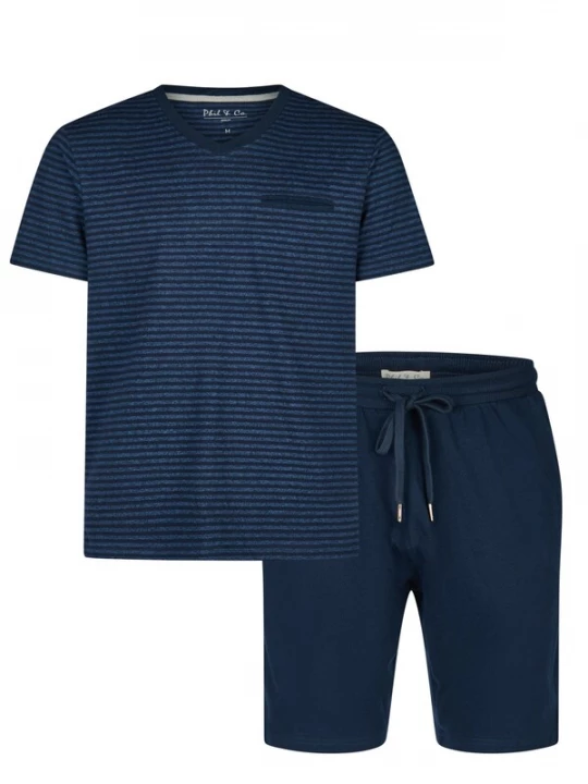 Foto van product Phil & Co. Berlin Pyjama kort 'Essential' blauw denim